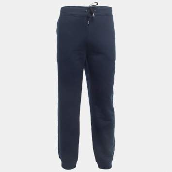 Pre Owned Hermes Navy Blue Cotton Drawstring Joggers XXL