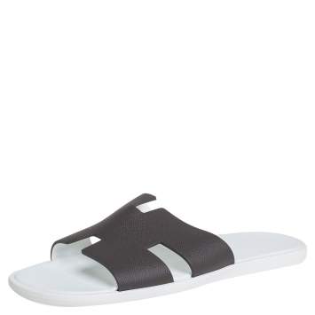 Hermes Brown Leather Izmir Sandals Size 45