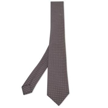 Pre Owned Hermès Black H Pattern Silk Jacquard Tie