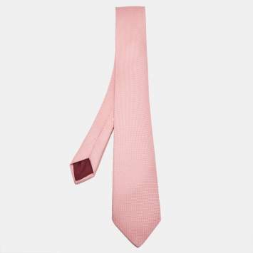 Hermes Pink Jacquard Silk Saint-Honore Tie 