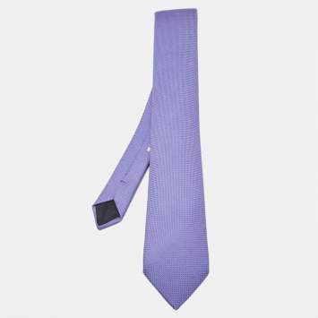 Hermès Purple Jacquard Silk Saint-Honore Tie