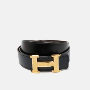 D&G Black Leather DG Logo Buckle Belt 95CM D&G | TLC