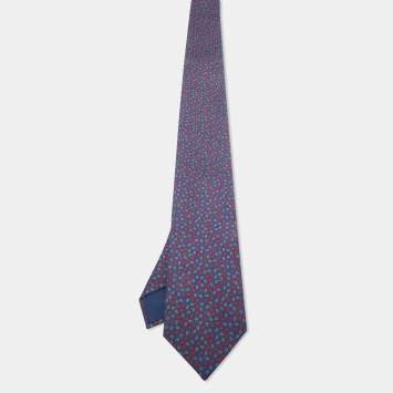 Pre Owned Hermès Blue Silk Petits Maillons Tie