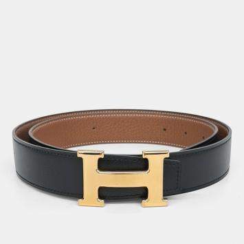 Pre Owned Hermes H Reversible Leather Belt