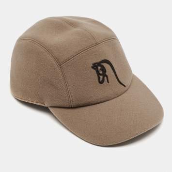 Pre Owned Hermes Brown Cheval au Trait Wool Nevada Cap Size 58