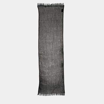 Pre Owned Hermes Mesh Lambskin Black Stole