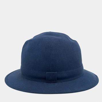 Pre Owned Hermes Cotton Navy Fedora Hat