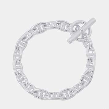 Pre Owned Hermes Chaine D'Ancre Bracelet 17 Frames Size Gm Sv925