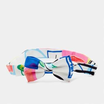 Pre Owned Hermès Multicolor Printed Silk Petite Bow Tie