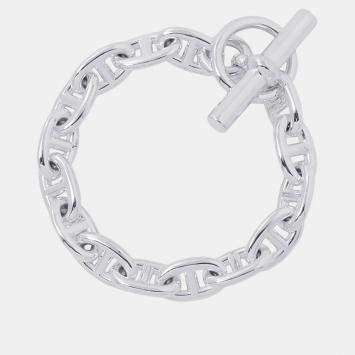 Pre Owned Hermes Chaine D'Ancre Bracelet 15 Frames Size Mm Sv925