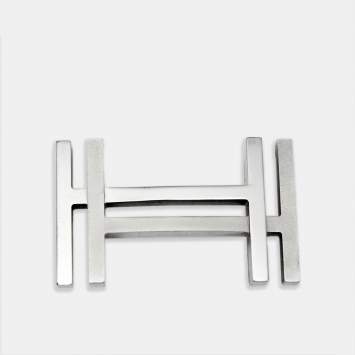 Pre Owned Hermes H Au Carre Palladium Finish Belt Buckle