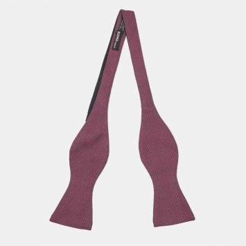 Pre Owned Hermès Purple Dual Tone Jacquard Self Tie Bow Tie 
