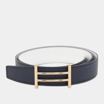 Pre Owned Hermes Rider Belt Size 90 Caban/White Epsom