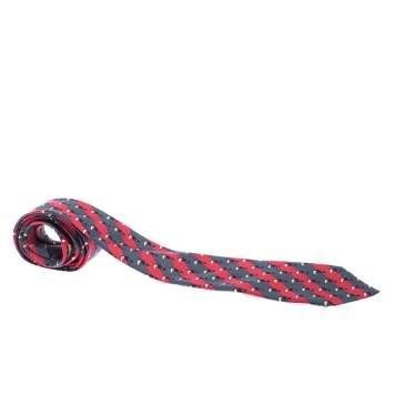 Pre Owned Hermès Multicolor Toucan Print Striped Silk Tie
