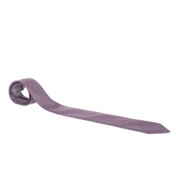 Pre Owned Hermes Pink & Grey H Patterned Silk Tie