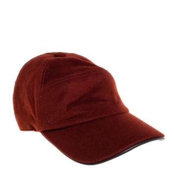 Pre Owned Hermés Rustic Brown Cashmere Baseball Cap Size 57