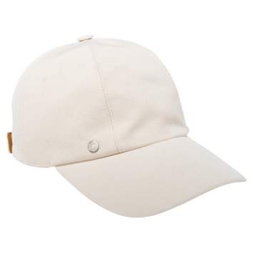 Pre Owned Hermes Cream Logo Detail Cotton Serena Cap Size 57