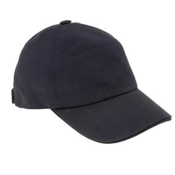 Pre Owned Hermes Navy Blue Embroidered H Cotton Cap (57) 