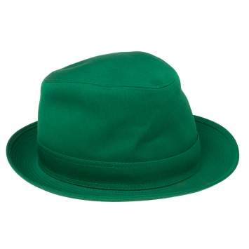 Pre Owned Hermes Green Cotton H Embroidered Funky Fedora Hat Size 58
