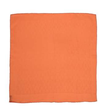Pre Owned Hermès Orange Faconnee Grand H Silk Pocket Square