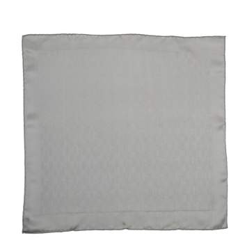 Pre Owned Hermès Grey Faconnee Grand H Silk Pocket Square