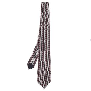 Pre Owned Hermes Multicolor Printed Silk Narrow Tie