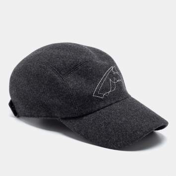 Pre Owned Hermès Charcoal Grey Cashmere Nevada Baseball Cap L
