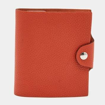 Pre Owned Hermès Rouge Tomate Togo Leather Ulysse Mini Notebook
