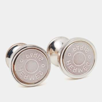 Pre Owned Hermes Sceau Sterling Silver Cufflinks