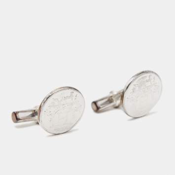 Pre Owned Hermès  Ex-Libris Sterling Silver Cufflinks