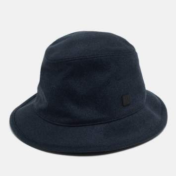 Pre Owned Hermès Navy Blue Cashmere Hat Size 59