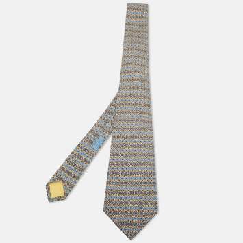Pre Owned Hermès Multicolor Printed Silk Tie