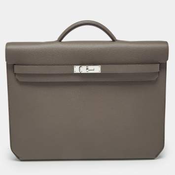 Hermès Etain Epsom Leather Kelly Depeches 36 Briefcase