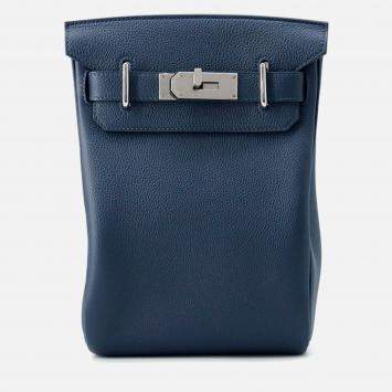 Pre Owned Hermes Akkad Blue De Prusse Togo Leather PM