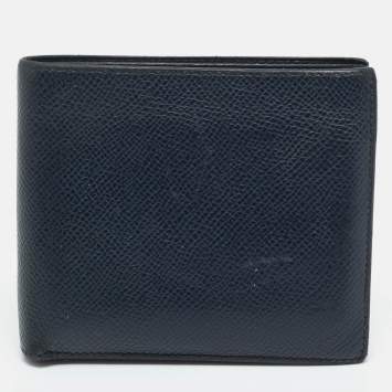 Pre Owned Hermes MC² Copernic Bleu Nuit Epsom Leather Bifold Wallet 