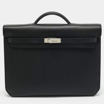 Pre Owned Hermès Kelly Depeches 36 Noir Epsom Leather Briefcase