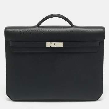 Pre Owned Hermès Kelly Dépêches 36 Noir Epsom Leather Briefcase