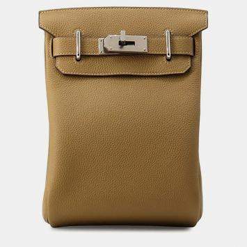 Pre Owned Hermes Kelly Akkad PM Dune Togo Calfskin Leather Shoulder Bag