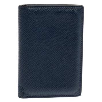Pre Owned Hermes Blue De Malte Euclide Epsom MC2 Card Holder