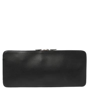 Pre Owned Hermes Black Vache Liegee Leather Travel Tie Case