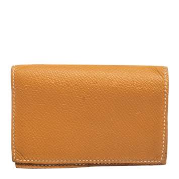 Pre Owned Hermés Natural Sable Epsom Leather Bifold Card Case