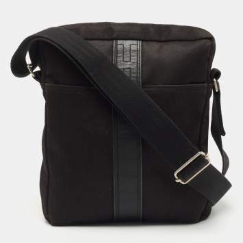 Pre Owned Hermes Black Canvas and Leather Acapulco Messenger Bag