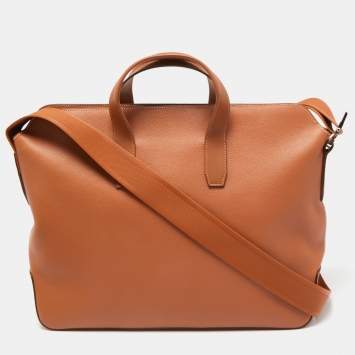Pre Owned Hermes Gold Evercolor Leather Citynews Briefcase 