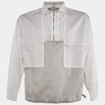 Hermès Grey/White Cotton Light Jacket S