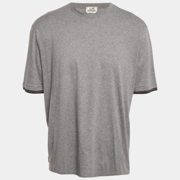 Hermes Grey Jersey Crew Neck T-Shirt XXL