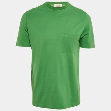Pre Owned Hermes Green Cotton Pique Crew Neck T-Shirt M