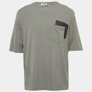 Pre Owned Hermes Grey Cotton Pique Crew Neck T-Shirt XL