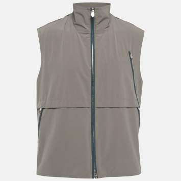 Pre Owned Hermes Grey Paneled Nylon Vest XXL