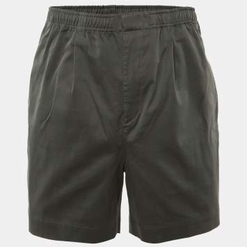 Pre Owned Hermès Grey Cotton Gabardine Shorts XS