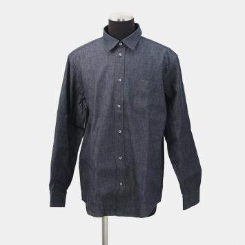 Pre Owned Hermes Denim Shirt Size 42 Indigo Cotton